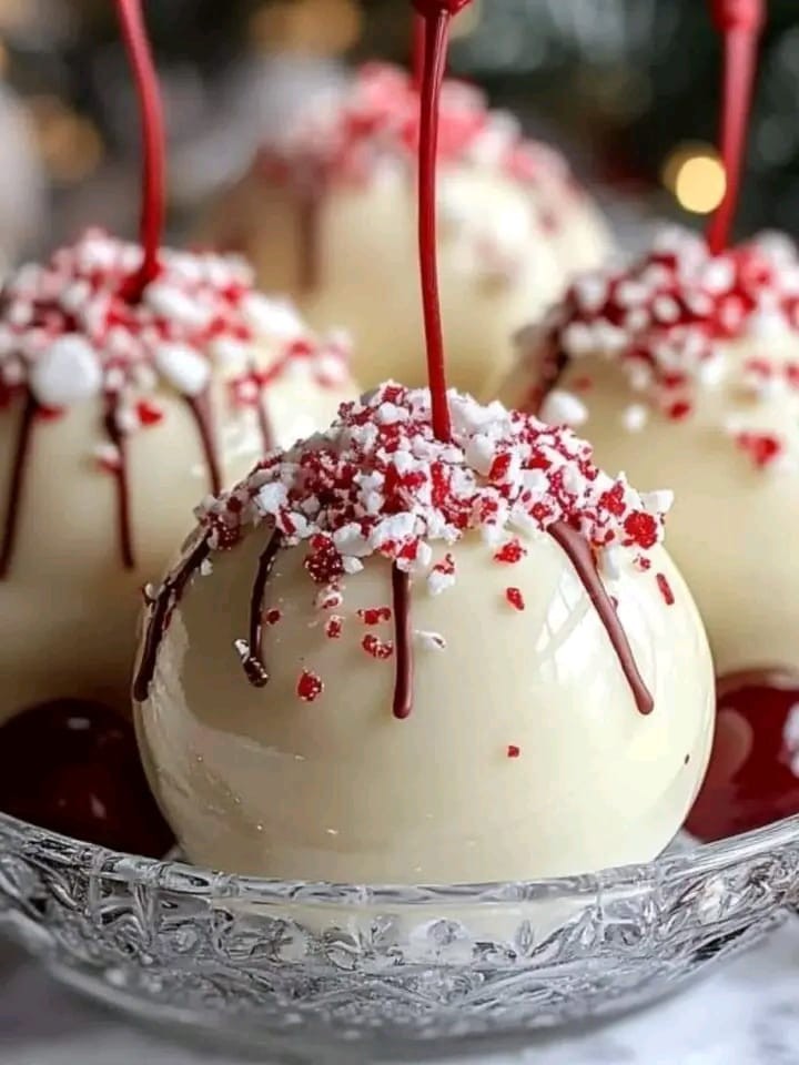 White Chocolate Peppermint Hot Cocoa Bombs - CYSSERO